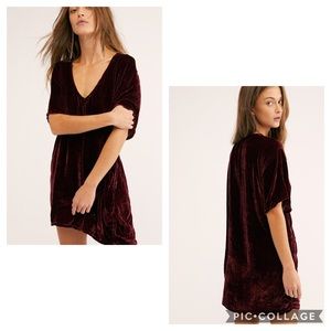 Free People x CP Shades Dress Crushed Velvet  Sz S
